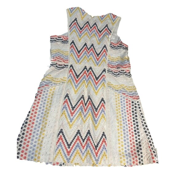 Hutch Anthropologie Multicolor Eyelet Lace Embroidered Shift Dress Flare 10P - Picture 6 of 6